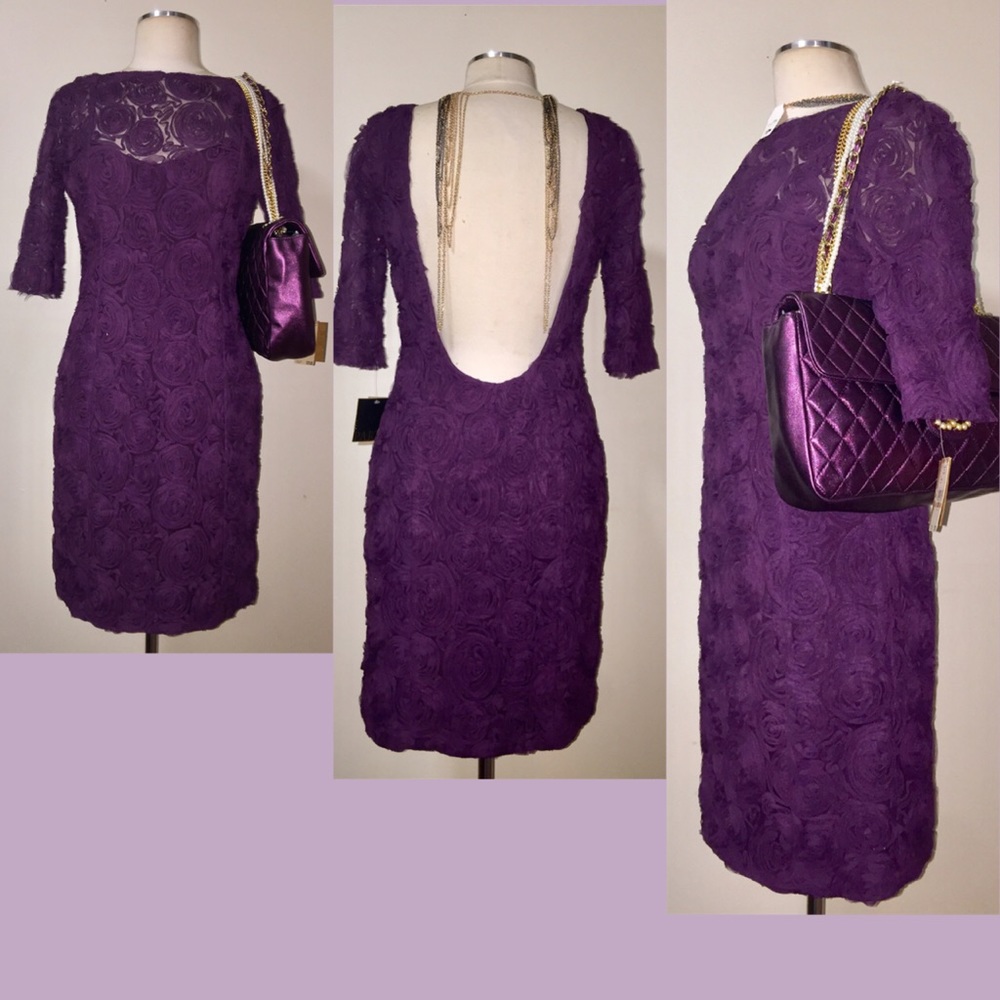 ☂️🌂RACHEL ROY PURPLE ROSETTE DRESS Sz 12 ☂️🌂